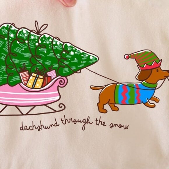 Funny Christmas Dog Tee, Dachshund Dog Mom Tee, Cute Christmas Tee - Picture 2 of 4
